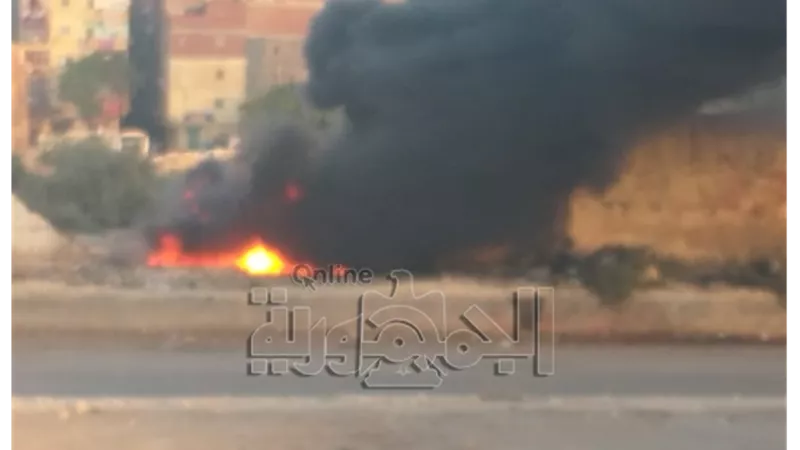 حريق هائل بكورنيش المعصرة | صور