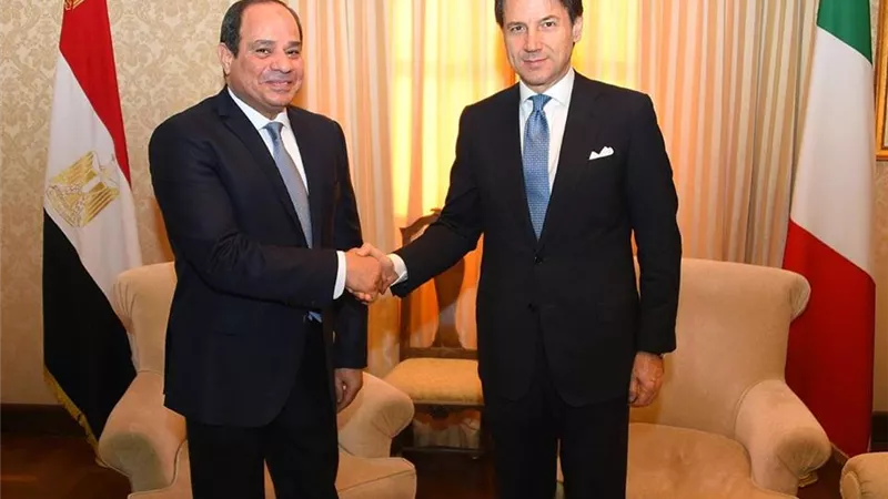 الملف الليبى وتعزيز التعاون فى مباحثات السيسى ورئيس وزراء ايطاليا