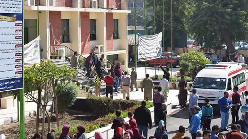جامعة سوهاج تجرى اول خطة للاخلاء في حالات الطوارىء