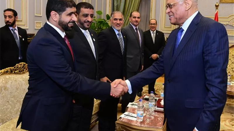 عبد العال يلتقى وفد كلية الدفاع الوطنى بدولة الإمارات