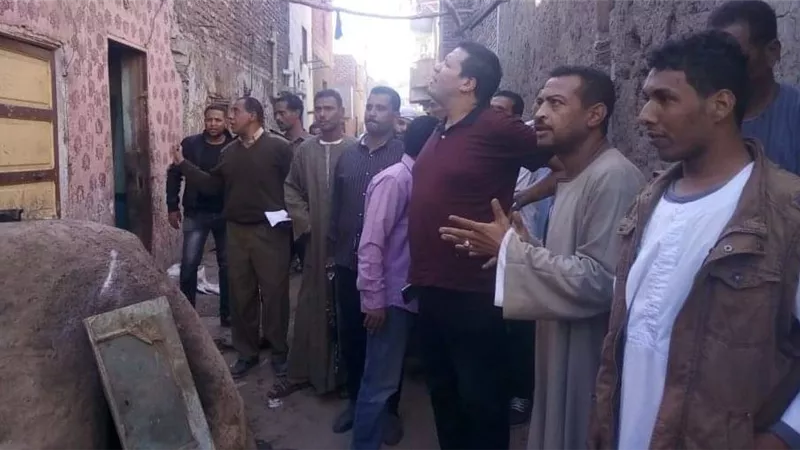 انهيار جزئى لـ4 منازل بكوم أمبو فى أسوان