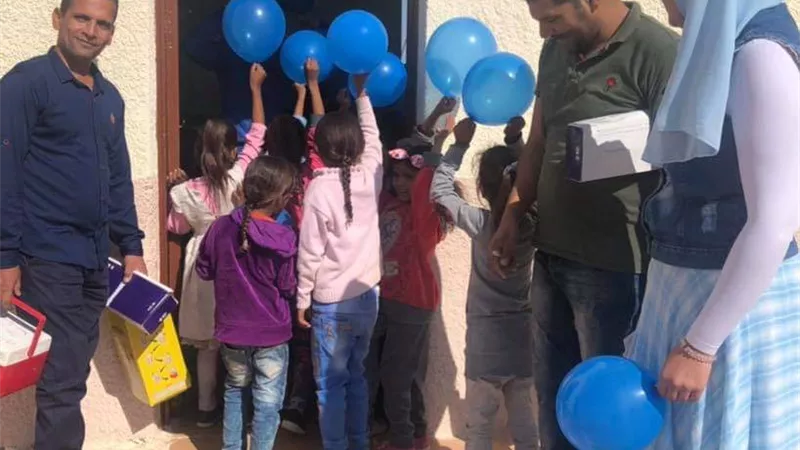 صحة شرم الشيخ تحتفل باعياد الطفولة اثناء التطعيمات بمدارس الوديان