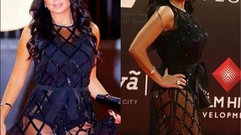 فستان رانيا يوسف يشعل مواقع التواصل الاجتماعي ..والمغردون يشبه المايوه