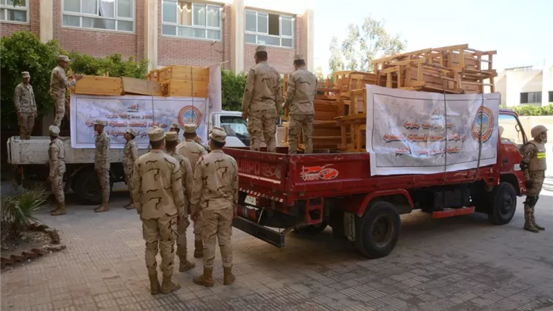 القوات المسلحة تساهم فى رفع كفاءة المدارس والمنشأت التعليمية بالأسكندرية