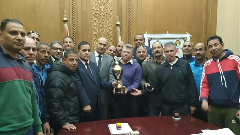 رسلان يكرم منتخب السكة الحديد فى كرة القدم وتنس الطاولة