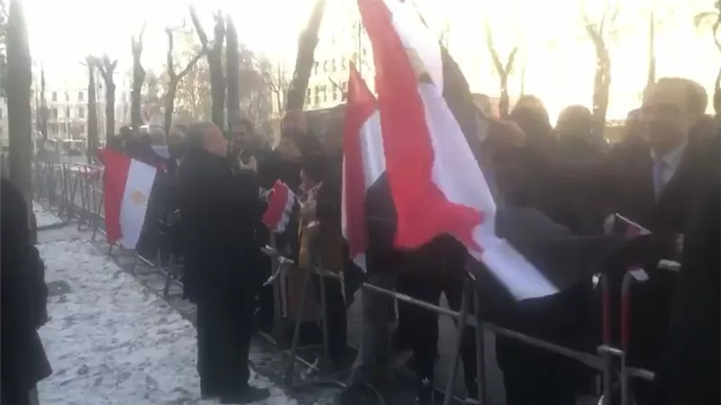 الجالية المصرية فى النمسا تستقبل السيسي بالأعلام والأغانى الوطنية صور وفيديو