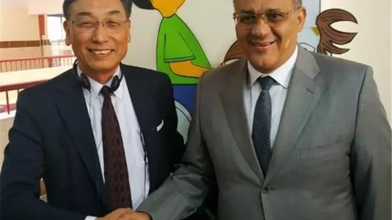 النائب طارق متولي وقيادات تعليم اليابان في زيارة للمدرسة اليابانية بالسويس