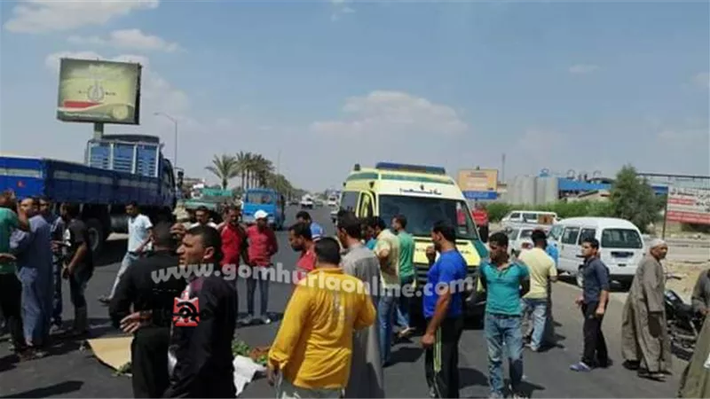 مصرع عامل علي طريق شبين الكوم السادات أثناء عبوره الطريق