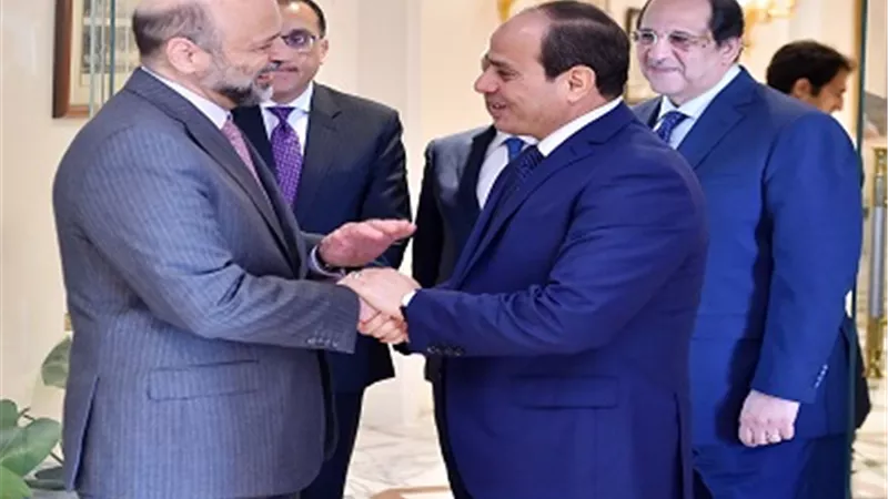 السيسى يستعرض مع رئيس وزراء الأردن سبل دعم التعاون بين البلدين