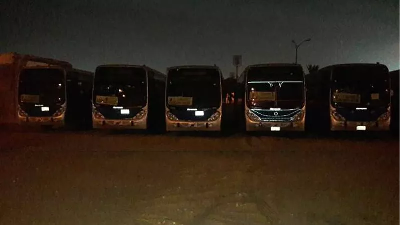150اتوبيس نقل عام لتوصيل الجماهير من استاد القاهرة للميادين.. بالصور