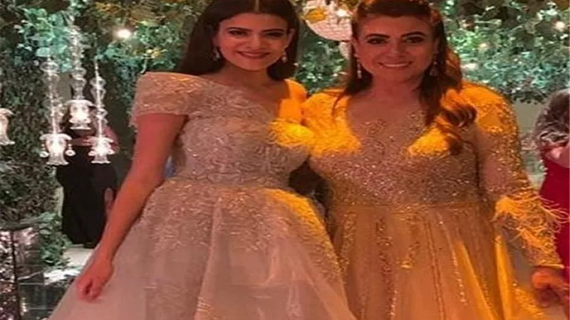 شاهد بالصور.. نشوى مصطفى متألقة فى حفل زفاف ابنها