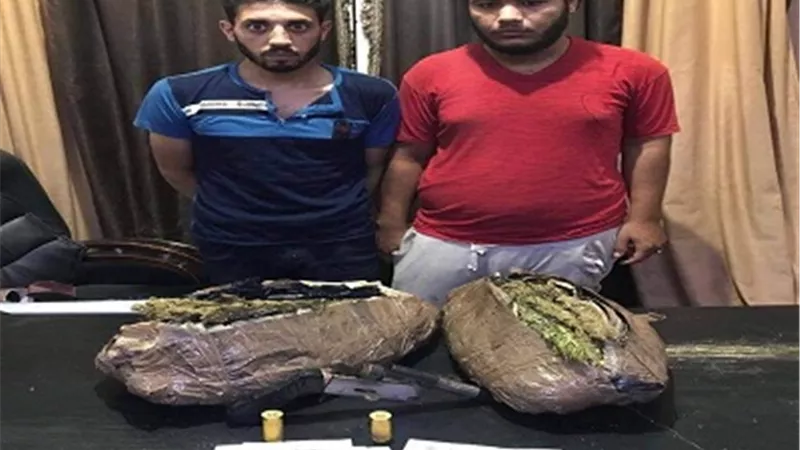 ضبط عاطلان وبحوزتهما ٦ كيلو بانجو وسلاح نارى بالدقهلية