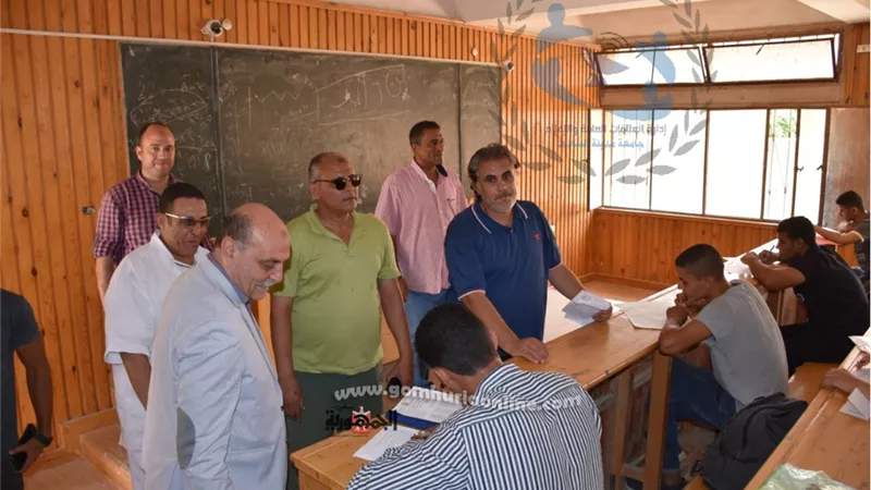 نائب رئيس جامعة السادات يتفقد اختبار القدرات بكلية التربية الرياضية