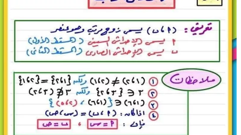 روشتة التفوق فى الجبر للصف الثالث الاعدادي
