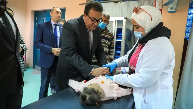 وزير الصحة يتفقد معدلات الإنجاز بمشروع تطوير المعهد القومي للجهاز الحركي العصبي