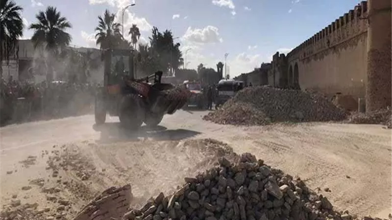 انهيار جزء من سور القيروان التاريخي