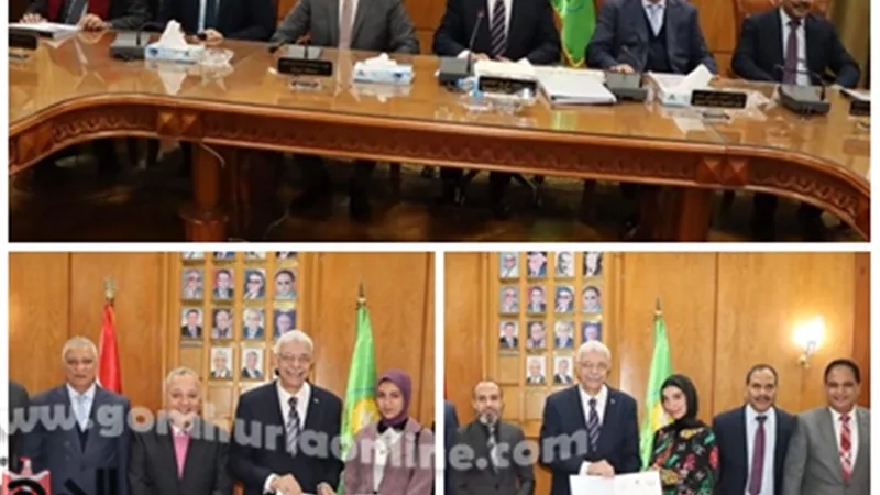 جامعة المنوفية تكرم الطالبتين تسنيم القصاص و خديجة الصاوي