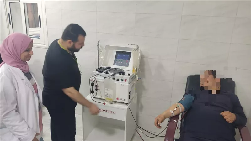 دعم بنك الدم التجميعي بمنيا القمح بجهاز لفصل الصفائح الدموية