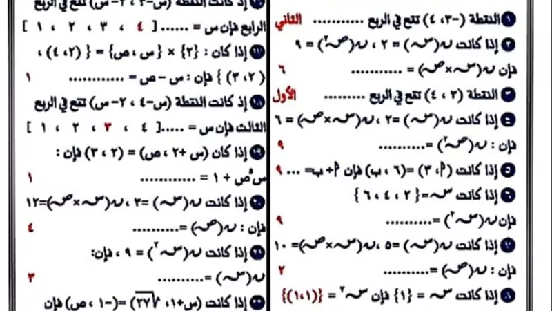 بالحل.. مراجعة ليلة الامتحان فى الرياضيات للصف الثالث الإعدادي