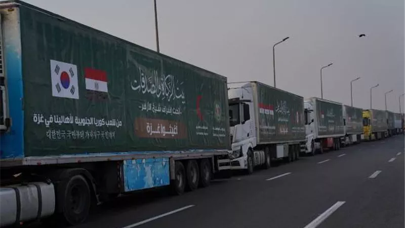 انطلاق القافلة الرابعة لـ «بيت الزكاة والصدقات» إلى فلسطين