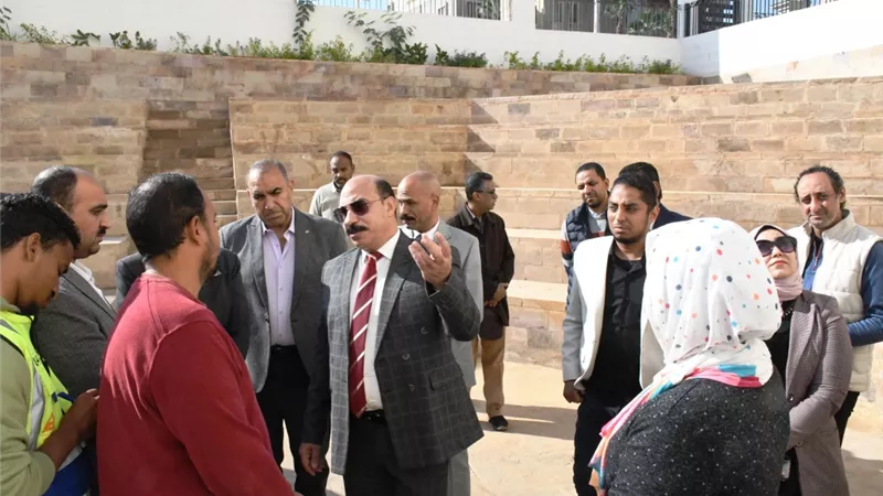 محافظ أسوان يتفقد اللمسات النهائيةتمهيدا لإفتتاح مكتبة مصر العامة