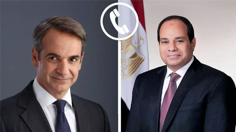 الرئيس السيسى يبحث مع رئيس الوزراء اليوناني الأوضاع في غزة