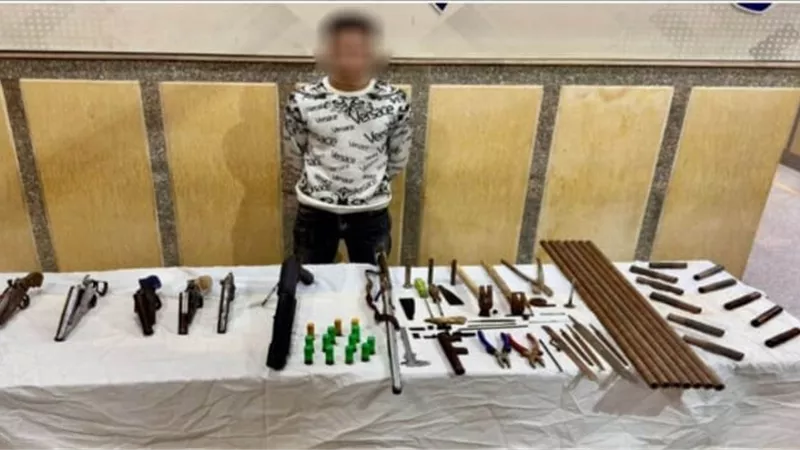 الميكانيكى حول منزله الى ورشة لتصنيع الاسلحة النارية بالفيوم