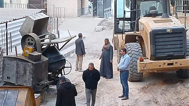 سمالوط تتحفظ على معدات ومواد البناء المستخدمة في أعمال البناء