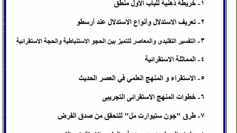 ابرز تريكات المنطق على الوحدة الأولى لـ الثانوية العامة 2024