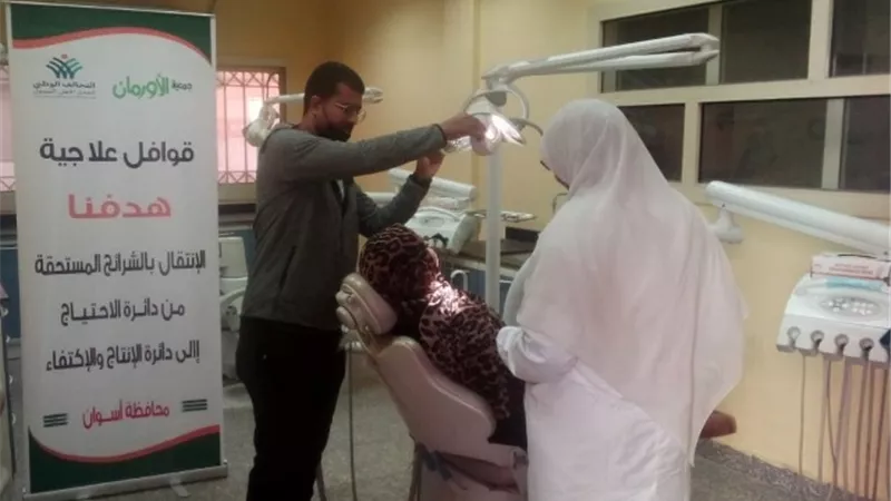6 قرى بأسوان تستفيد بقافلة طبية بالتعاون مع المستشفى الجامعي