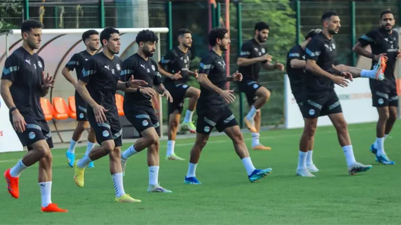 منتخب مصر يتفقد استاد 