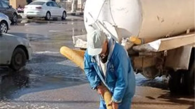 إصلاح كسر ماسورة مياه بحى أول الإسماعيلية