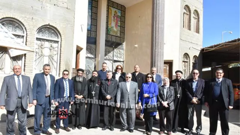 رئيس جامعة السادات وعمداء الكليات يزورون كنيسة العذراء مريم