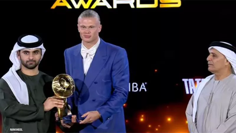 هالاند يفوز بجائزة أفضل لاعب في العالم 2023 فى جلوب سوكر