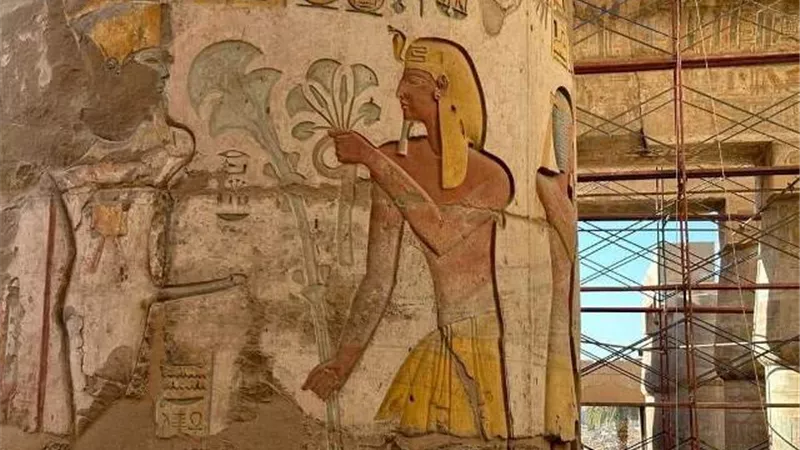 ٩٥ % نسبة ترميم صالة الأعمدة الكبرى بمعابد الكرنك بالأقصر