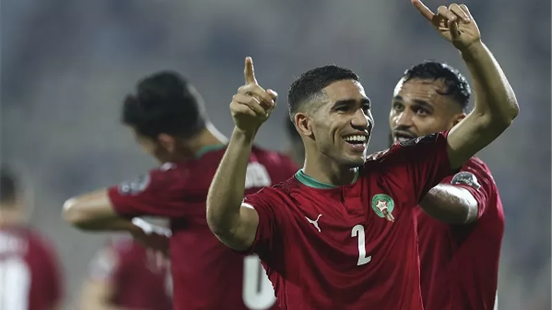 حكيمي يسجل هدف مبكر للمغرب أمام الكونغو