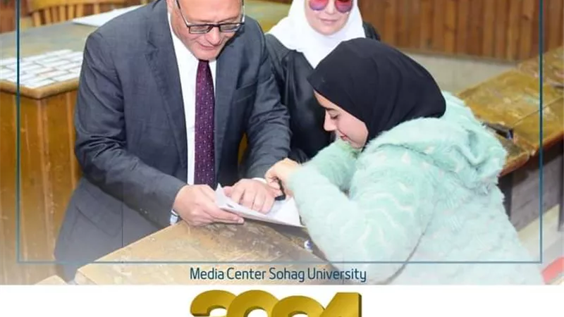 رئيس جامعة سوهاج يتفقد الامتحانات بكليتى العلوم والتربية النوعية