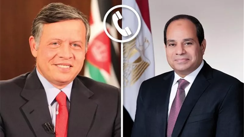 الرئيس السيسي والعاهل الأردني يحذران من خطورة استمرار التصعيد العسكري على الأمن الإقليمي