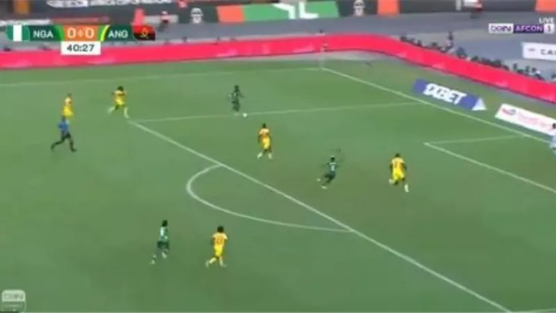 نيجيريا تتقدم على انجولا بهدف فى الشوط الاول بامم افريقيا..فيديو