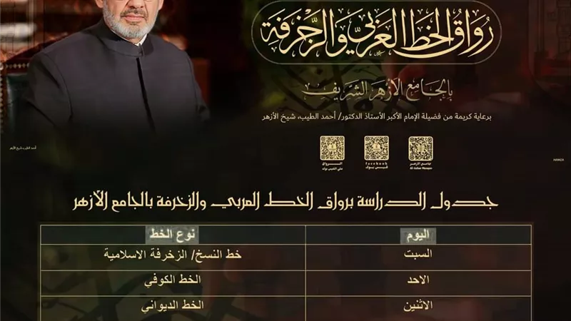 اليوم انطلاق الدراسة برواق الخط العربي بالجامع الأزهر