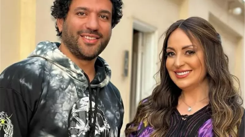 نيرمين الفقى وحسن الرداد يروجان لمسلسلهم الجديد 
