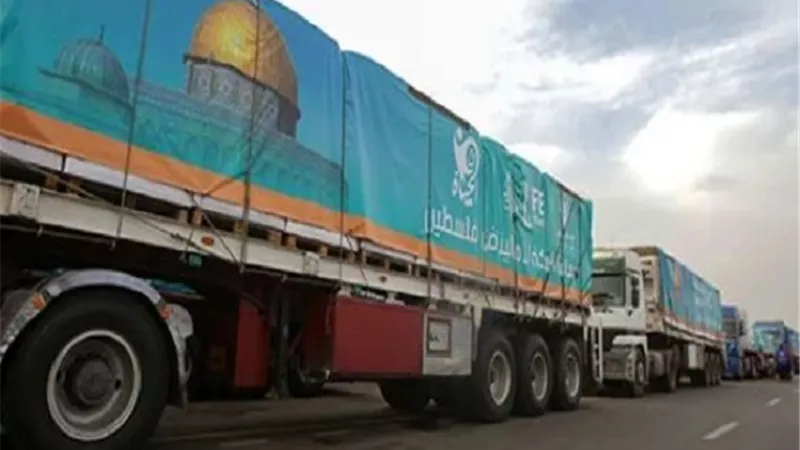500 شاحنة محملة بـ 8500 طن .. التحالف الوطنى وحياة كريمة ينظمان أكبر قافلة إغاثية لأهالى غزة