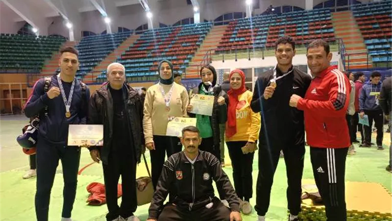 9ميداليات لمنتخب جامعة بني سويف في بطوله الشهيد الرفاعي