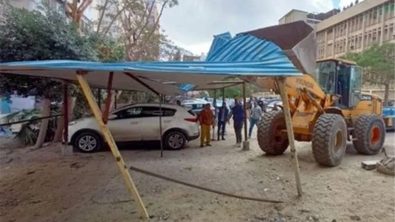 اصطفاف معدات الموجة22 لإزالة تعديات بحي ثالث الإسماعيلية