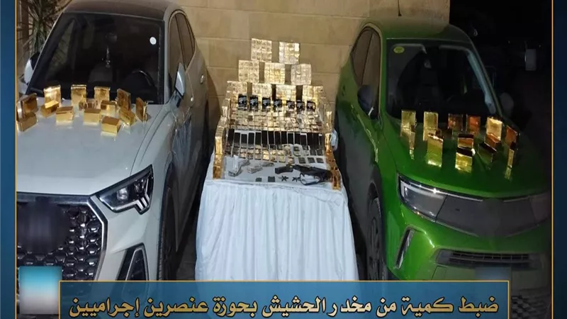 ضبط متهمين بـ ١٦٠ كيلو حشيش بالقاهرة