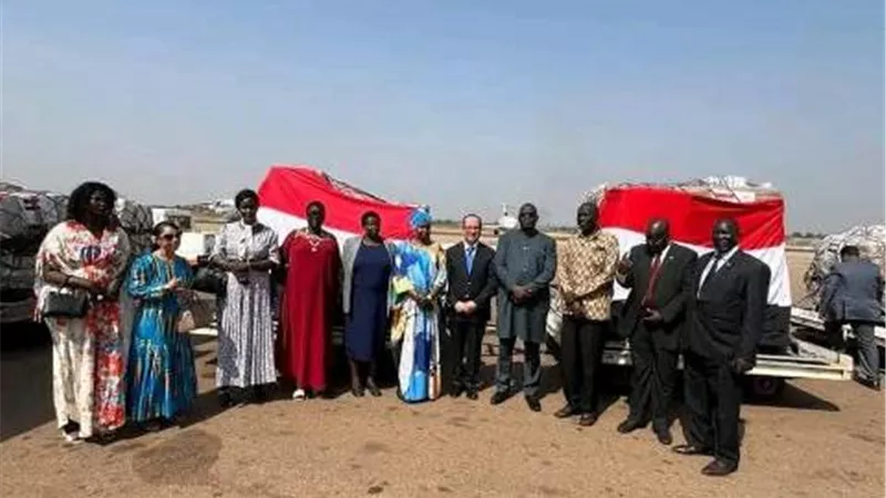 بالصور.. وصول شُحنة مساعدات إنسانية مصرية إلى جنوب السودان