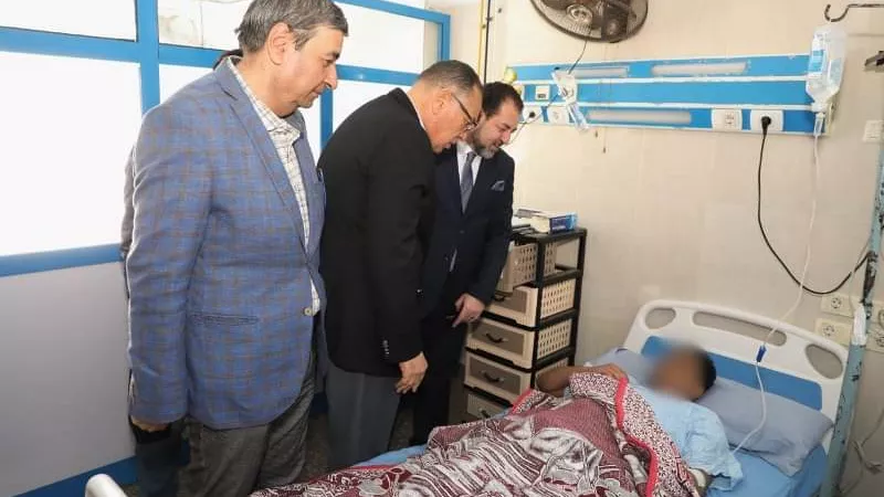 محافظ الشرقيةيزورمصابي حادث تصادم أتوبيس بسيارةنقل