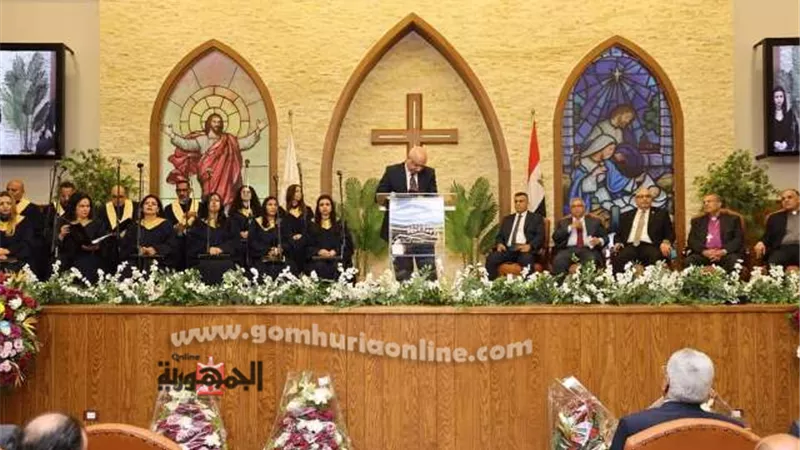 فى حضور القيادات التنفيذية والشعبية إفتتاح مقر الكنيسة الإنجيلية