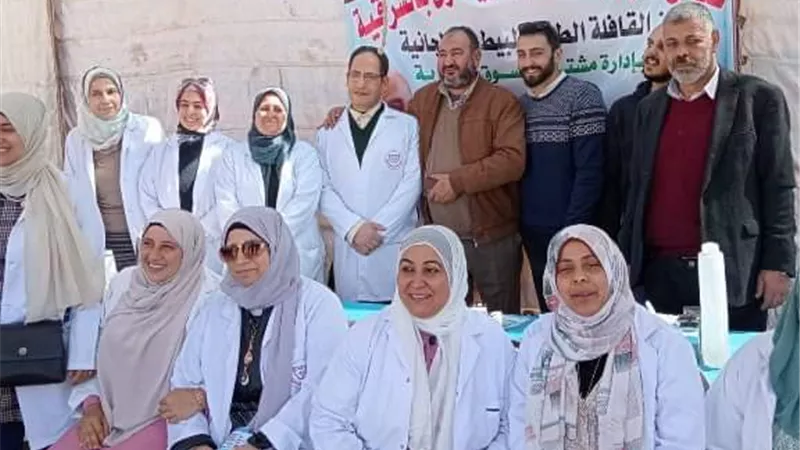 قافلة طبية علاجية بيطرية مجانية بقرية انشاص الرمل