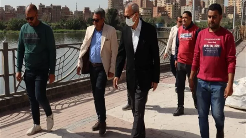 محافظ القليوبية يتفقد أعمال إنشاء ممشى النيل وأهل مصر بمدينة بنها